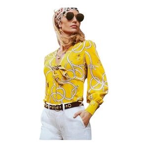 Cabi Yellow Reef Knot Blouse